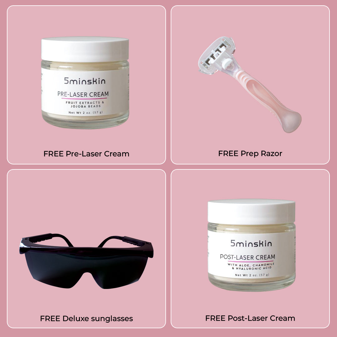 5MINSKIN AT-HOME LASER HÅRFJERNING HÅNDSETT - 50% RABATT INTERNASJONAL KVINNEDAGSSALG