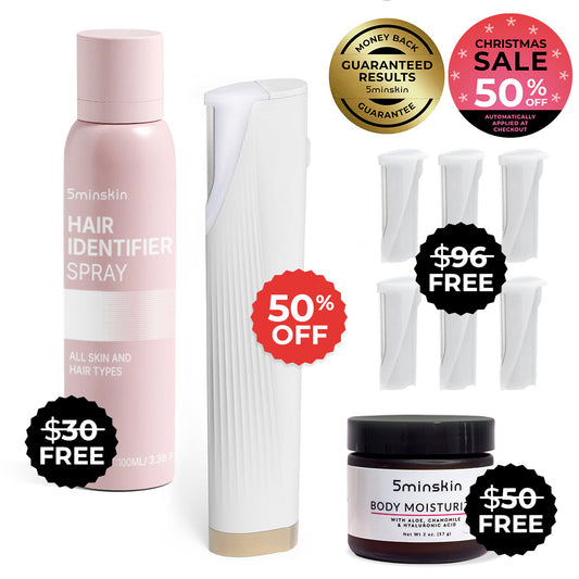 5MINSKIN ELEKTRISK DERMAPLANINGVERKTØY - 50 % AVSLAG INTERNASJONAL KVINNEDAGSSALG + 3 GRATIS GAVER (VERDI $112)