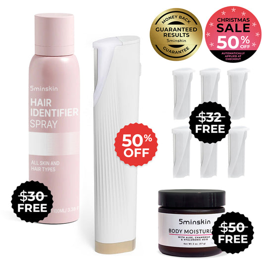 5MINSKIN ELEKTRISK DERMAPLANINGVERKTØY - 50 % AVSLAG INTERNASJONAL KVINNEDAGSSALG + 3 GRATIS GAVER (VERDI $112)