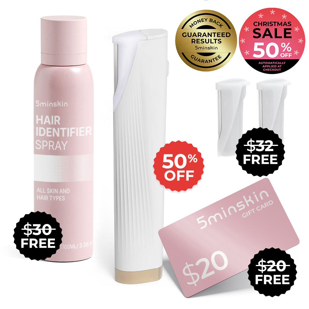 5MINSKIN ELEKTRISK DERMAPLANINGVERKTØY + 3 GRATIS GAVER - 50% RABATT INTERNASJONAL KVINNEDAGSSALG